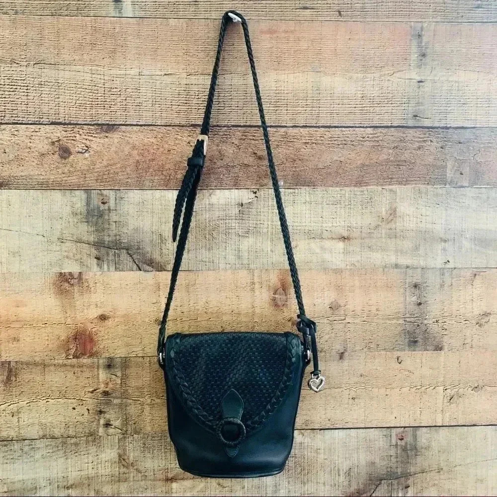 Brighton Leather Woven Crossbody Purse